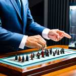 A professional collector's hands, fully clothed in a modest business suit, carefully examining a highly detailed, premium action figure on a polished wooden desk. The action figure, an iconic sci-fi character in pristine, mint condition, showcases exceptional quality of manufacturing and intricate details. In the soft-lit background, high-end display cases reveal a curated collection of other valuable figures, emphasizing the dedication to collecting. Professional photography, high resolution, realistic, perfect anatomy, correct proportions, natural pose, well-formed hands, proper finger count, natural body proportions, safe for work, appropriate content, fully clothed, professional, family-friendly.