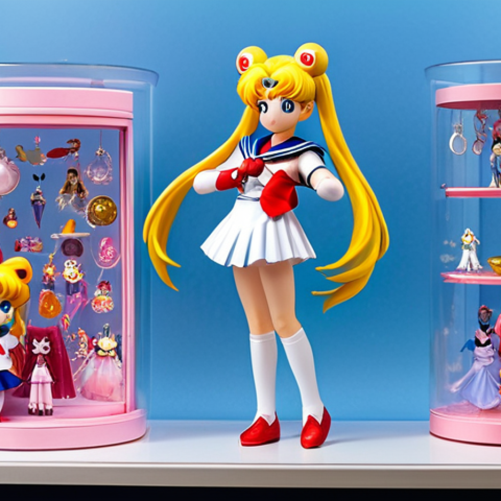 Magical Girl Figure Display**

"A brightly lit display case showcasing a *Sailor Moon* figure alongside a *Madoka Magica* figure. Both are in dynamic poses, surrounded by related merchandise like keychains and miniature props. The overall scene has a clean, modern aesthetic, evoking a sense of nostalgia and wonder. Safe for work, appropriate content, fully clothed, professional, modest, perfect anatomy, correct proportions, natural pose, well-formed hands, proper finger count, natural body proportions."

**