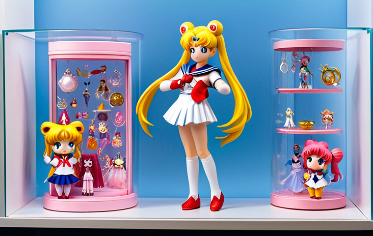 Magical Girl Figure Display**

"A brightly lit display case showcasing a *Sailor Moon* figure alongside a *Madoka Magica* figure. Both are in dynamic poses, surrounded by related merchandise like keychains and miniature props. The overall scene has a clean, modern aesthetic, evoking a sense of nostalgia and wonder. Safe for work, appropriate content, fully clothed, professional, modest, perfect anatomy, correct proportions, natural pose, well-formed hands, proper finger count, natural body proportions."

**