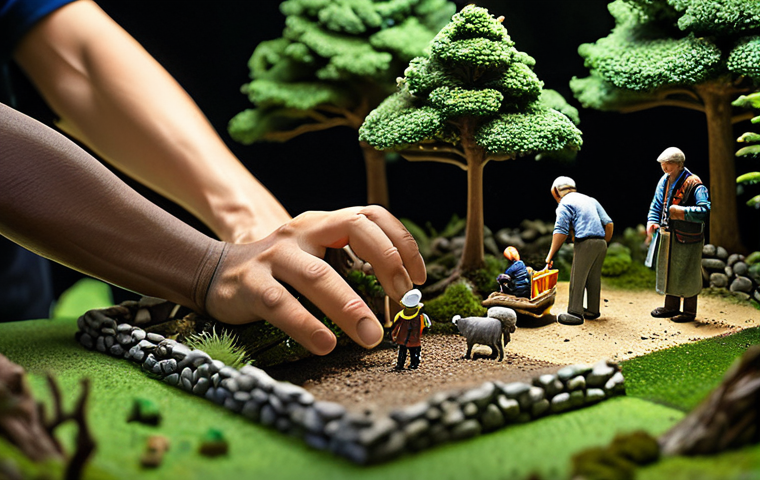 피규어 관련 전시회 정보 - Diorama Creator's Workspace**
"A close-up shot of hands carefully placing miniature figures within ...