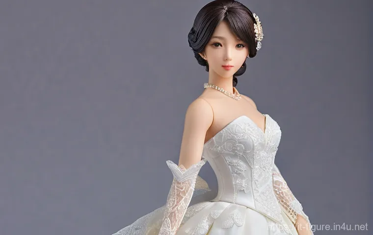 일본 피규어 브랜드 추천 - **Prompt:** A meticulously crafted 1/7 scale figure of an elegant female anime character. She stands...