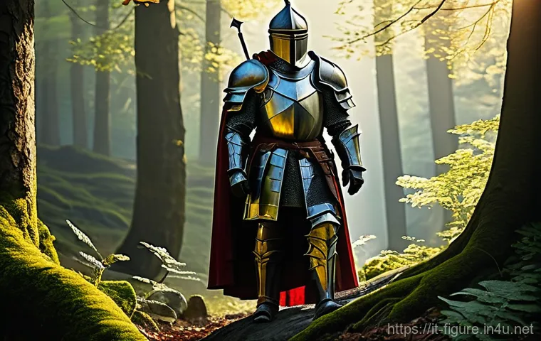 피규어와 함께 촬영할 배경 소품 추천 - **Prompt 1: Epic Fantasy Knight at Golden Hour**
A majestic, fully armored fantasy knight, stand...