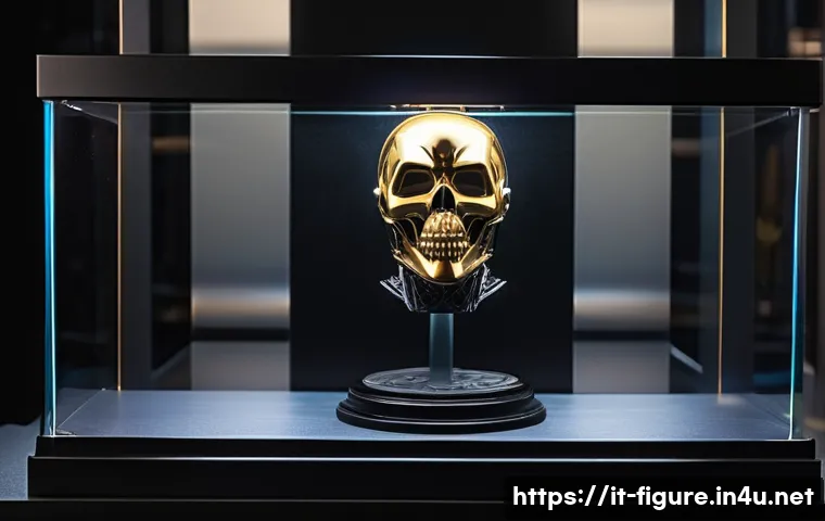 피규어 수집을 시작하기 전 알아야 할 점 - A high-quality collectible figure displayed in a glass showcase with anti-reflective panels and soft...