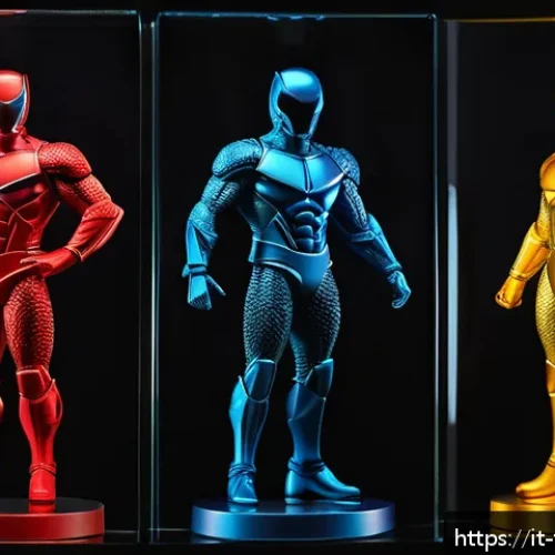 Home 32 피규어 전시장에서 인기 있는 테마 - A highly detailed resin collectible figure inspired by iconic 1980s pop culture heroes, featuring up...