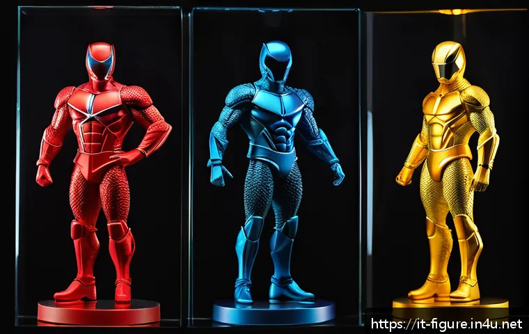 피규어 전시장에서 인기 있는 테마 - A highly detailed resin collectible figure inspired by iconic 1980s pop culture heroes, featuring up...