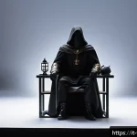 Home 18 피규어 촬영용 배경 스튜디오 DIY - A professional miniature photography setup featuring a collectible fantasy action figure posed dynam...