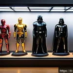 Home 23 피규어 투자 가치 분석 - A highly detailed image of a collector’s display shelf featuring authentic limited-edition collectib...